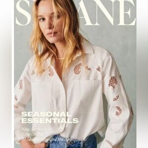 Sezane White Cutout Blouse